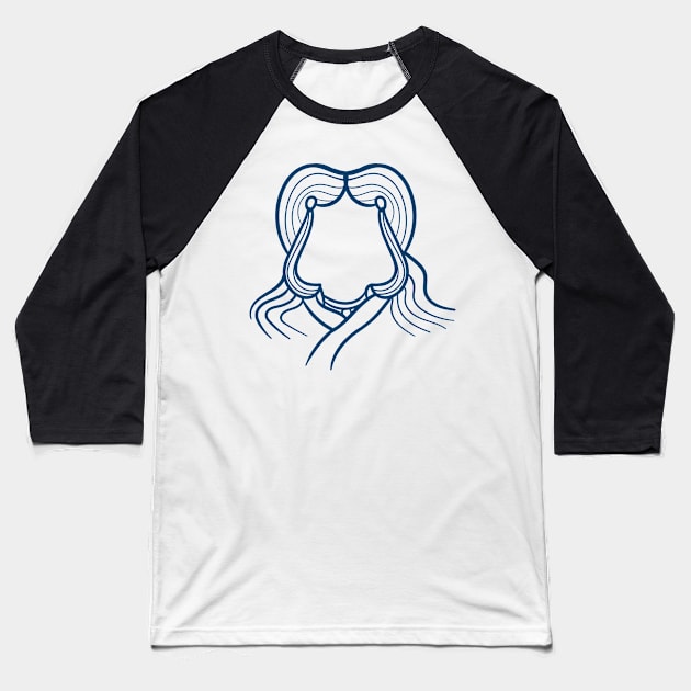 Katara Outline Silhouette Baseball T-Shirt by happymonday